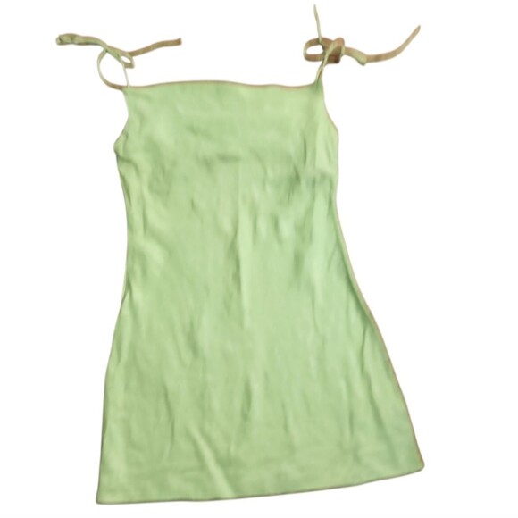 ISA BOULDER 100% Linen Minidress Women Large Pistachio Green Boat Neck Designer - Picture 1 of 11